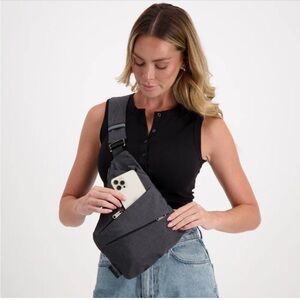 Sleek Gray Crossbody Bag